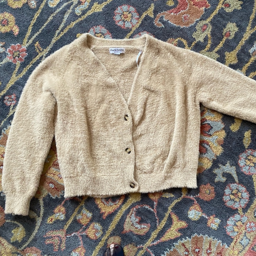 Charlie Holiday fuzzy cardigan